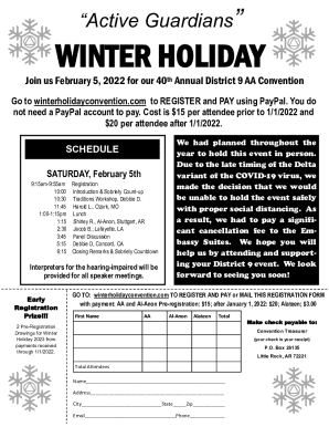 Winter Holiday42nd Annual District 9 AA Convention