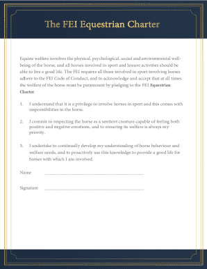 Charter for the Horse: a unified approach to safeguarding ...