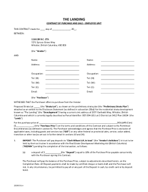 Presale Purchase Agreement - The Landing (With Policy Statements) - Employee Units.docx