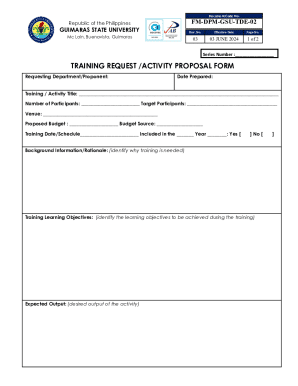 TRAINING REQUEST /ACTIVITY PROPOSAL FORM