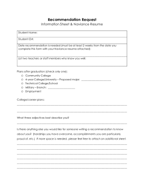 Summer Program Request Form