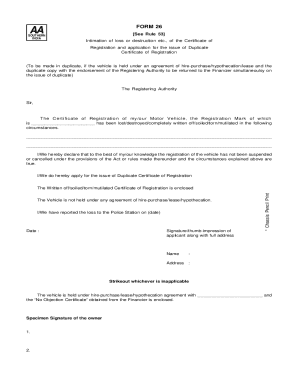 FORM 26 Issue of Duplicate Registration CertificatePDF