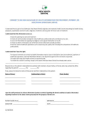 hipaa form consent for use and disclosure of health ...