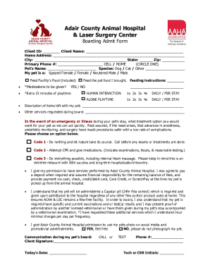 Client &amp; Patient Forms - Adair County Animal Hospital