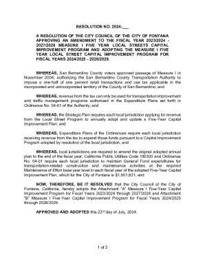 Resolutions for City of Fontana Transactions and Use Tax ...