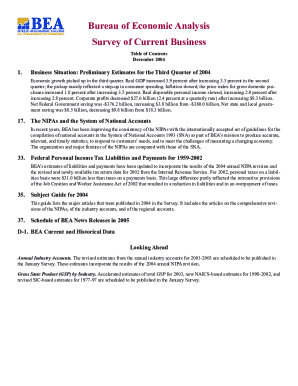 Bureau of Economic Analysis Survey of Current Business