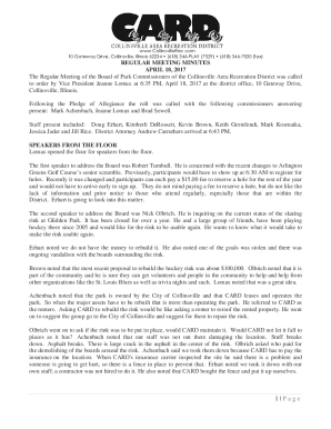 to order by Vice President Jeanne Lomax at 6:35 PM, April 18, 2017 at the district office, 10 Gateway Drive,