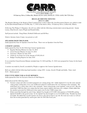 by President Ronald Jedda at 6:30 PM, July 17, 2018 at the district office, 10 Gateway Drive, Collinsville, Illinois