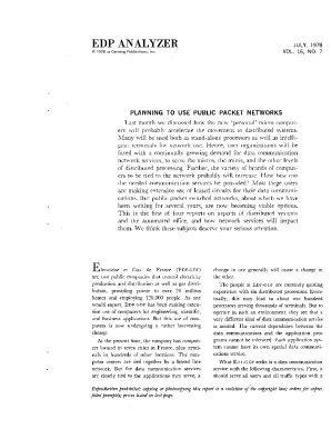 PLANNING TO USE PUBLIC PACKET NETWORKS