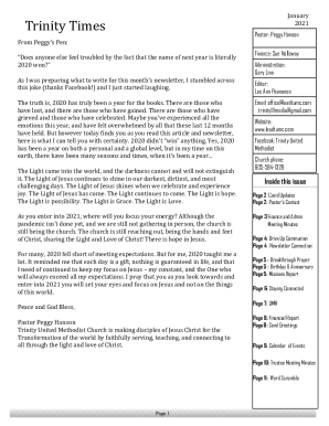 Pastor: Peggy Hanson