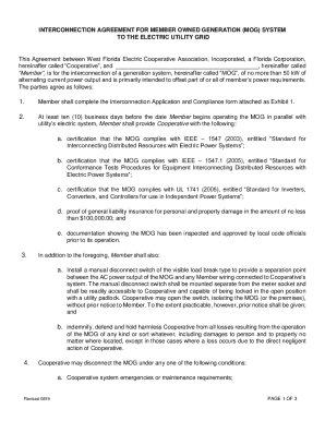 interconnection agreement for member-owned renewable
