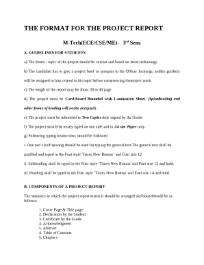 The Format For The Project Report: B.Tech (CSE/IT)