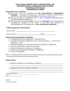 Alternation Application Transmittal Form
