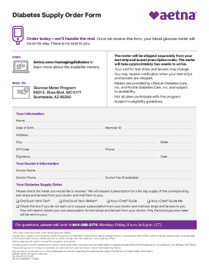 Diabetes Supply Order Form