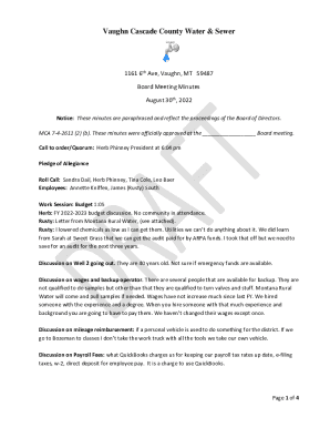 Vaughn Cascade County Water & Sewer