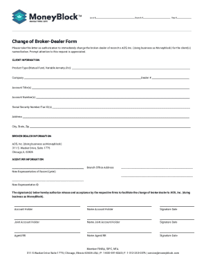 Change of Broker/Dealer and/or Representative ...