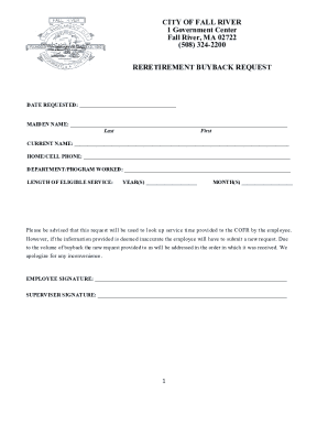 reretirement buyback request