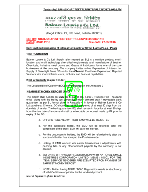 Tender Ref: SBUAS/CAP/STREETLIGHTSPOLESPOSTS/003/1516