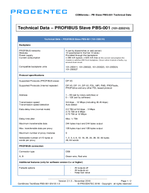 PROFIBUS DP slave module PBS001 for ComBricks - FOXON