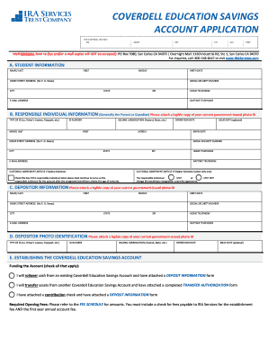 Coverdell Education Savings Account Application
