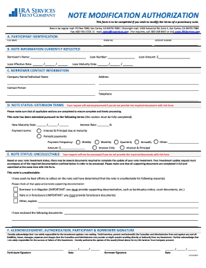 Note Modification Authorization Form