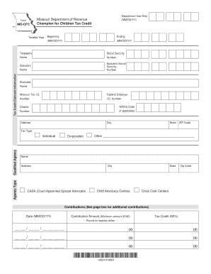 Missouri Champion for Children Tax Credit Form