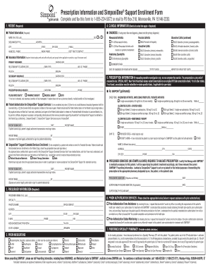 SimponiOne Support Enrollment Form