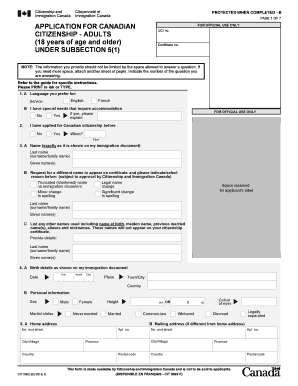 Canadian Citizenship Application Form
