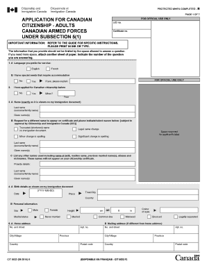 Canadian Citizenship Application Form