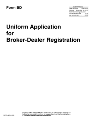 Form BD Uniform Application for Broker-Dealer Registration