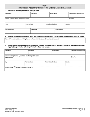 Ontario Financial Hardship Unlocking Form FHU 3