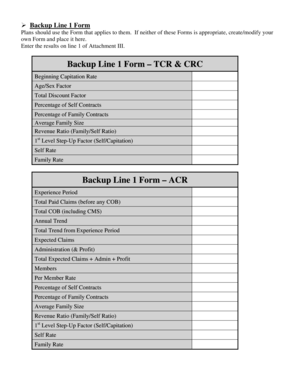 Backup Line 1 Form