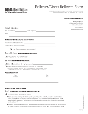 Rollover/Direct Rollover Form
