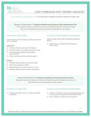 Joint Commission Pest Control Checklist