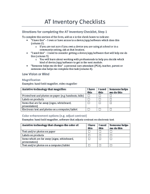 AT Inventory Checklist