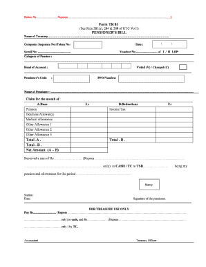 Pensioner's Bill Form TR 81