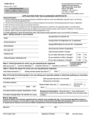 Georgia Tax Clearance Certificate Application