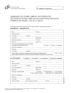 DEMANDE DE COMPLEMENT DIFFERENTIEL DE PRESTATIONS FAMILIALES