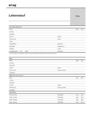 Lebenslauf Foto