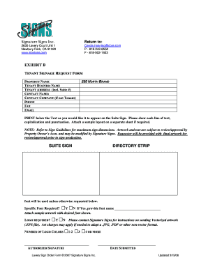 Tenant Signage Request Form