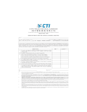 Proxy Form for Annual General Meeting