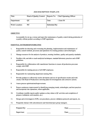 JOB DESCRIPTION TEMPLATE - Vesta Therapeutics