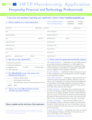HFTP Membership Application