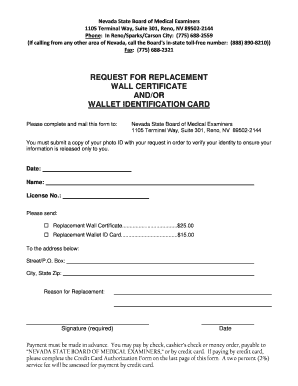 Tn dot medical card - Wallet ID/Wall Certificate Order Form