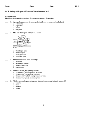 chapter 13 biology test