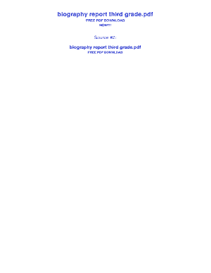 Third Grade Biography Report Template