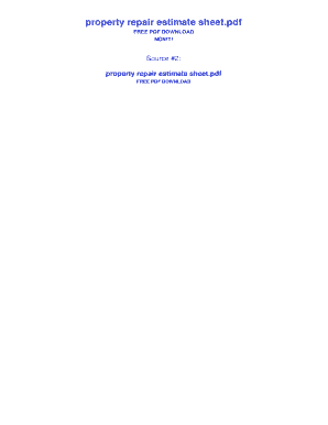 Property Repair Estimate Sheet