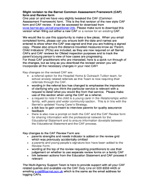 Barnet Common Assessment Framework Form