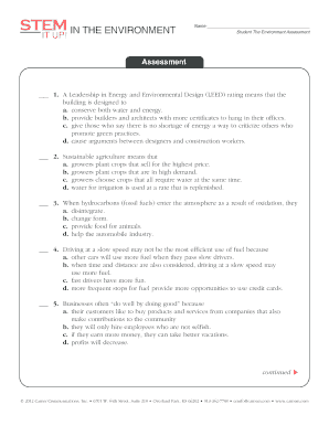 Student The Environment Assessment