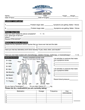 Patient History Form